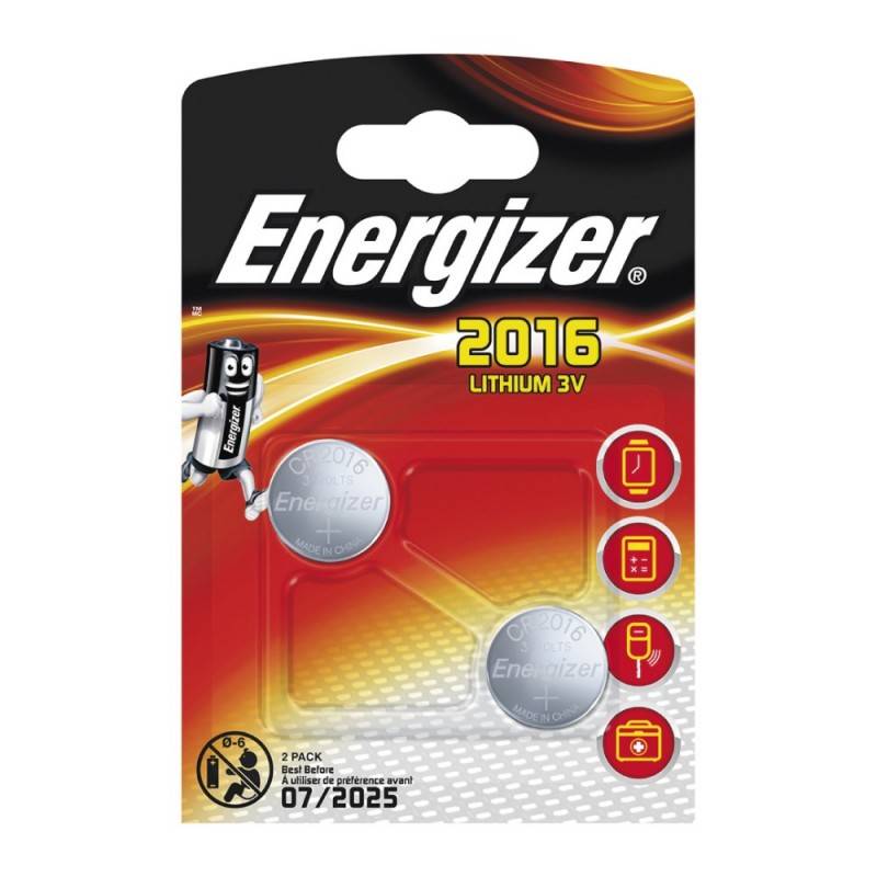 Pila Energizer CR2016 de litio, Blister de 2 Ud