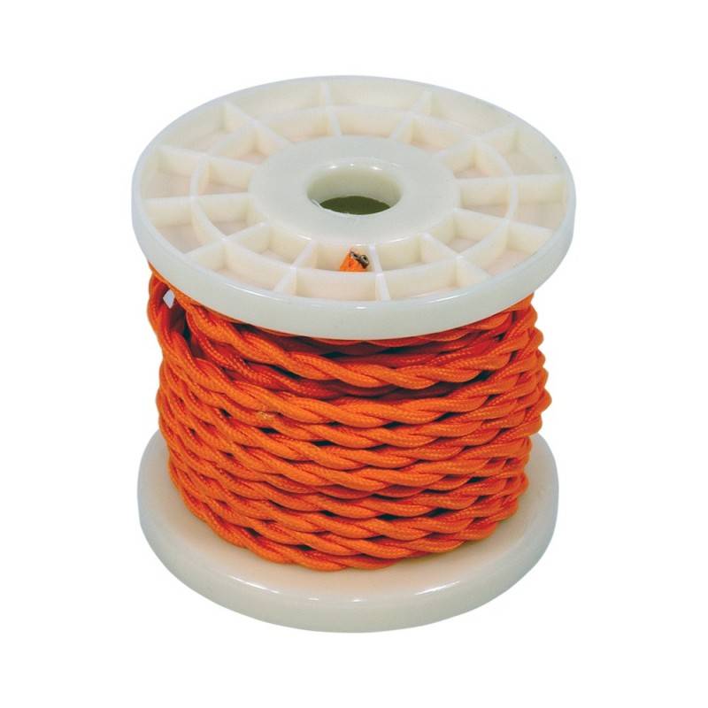 CABLE ELECTRICO ESTILO NORDICO 2X0,75 TEXTIL COLOR NARANJA