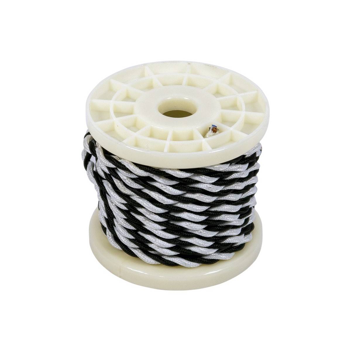 CABLE ELECTRICO ESTILO NORDICO 2X0,75 TEXTIL COLOR BLANCO y NEGRO