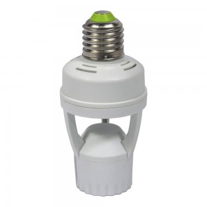 Adaptador P/Bombilla LED E27 con sensor de movimiento PIR