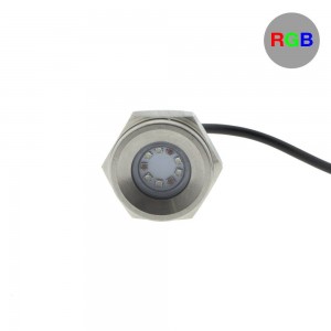 Luz LED RGB empotrable para tapón de drenaje en barcos 27W 12V inox 316L