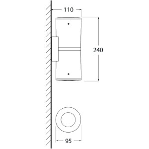 Aplique de pared FUMAGALLI FRANCA 90 2L GU10 7W CCT