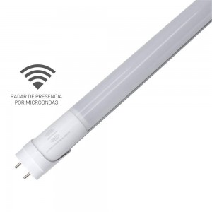 Tubo LED T8 de 60cm 9W con sensor de proximidad por microondas Blanco Frío 6000K cristal opal