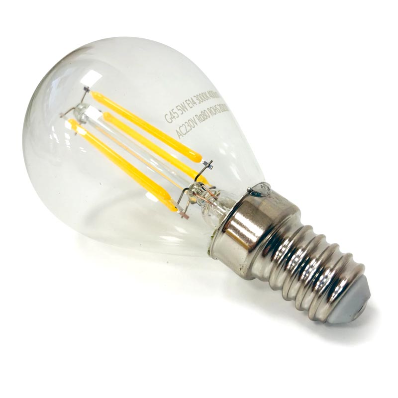 Ampoule LED Sphérique clair filament 2,5W - 25 E14 froid