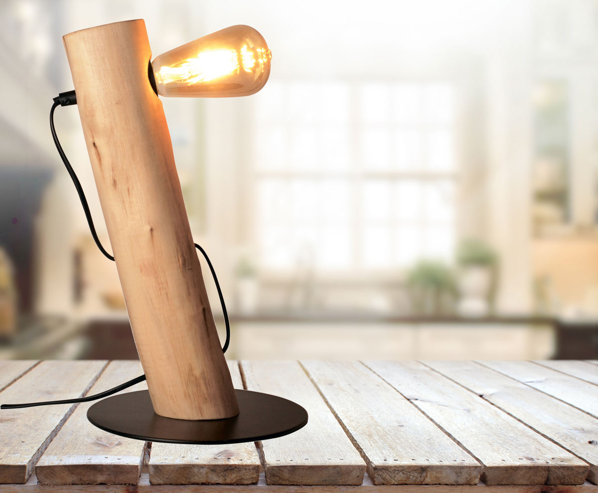 Holztischlampe E27 - aus Holz Designer-Tischlampen