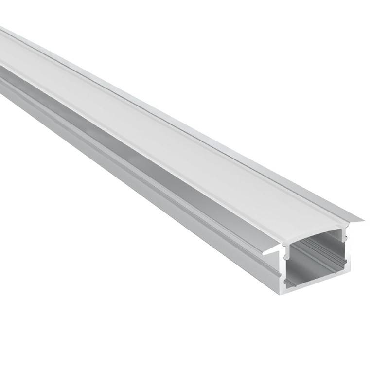 Profilo in alluminio da incasso per striscia LED ≤ 15 mm - 18,5x12 mm - 2 metri