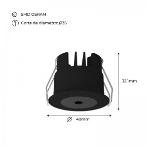 Downlight LED MINI da incasso 3W Low UGR con driver Lifud Dali