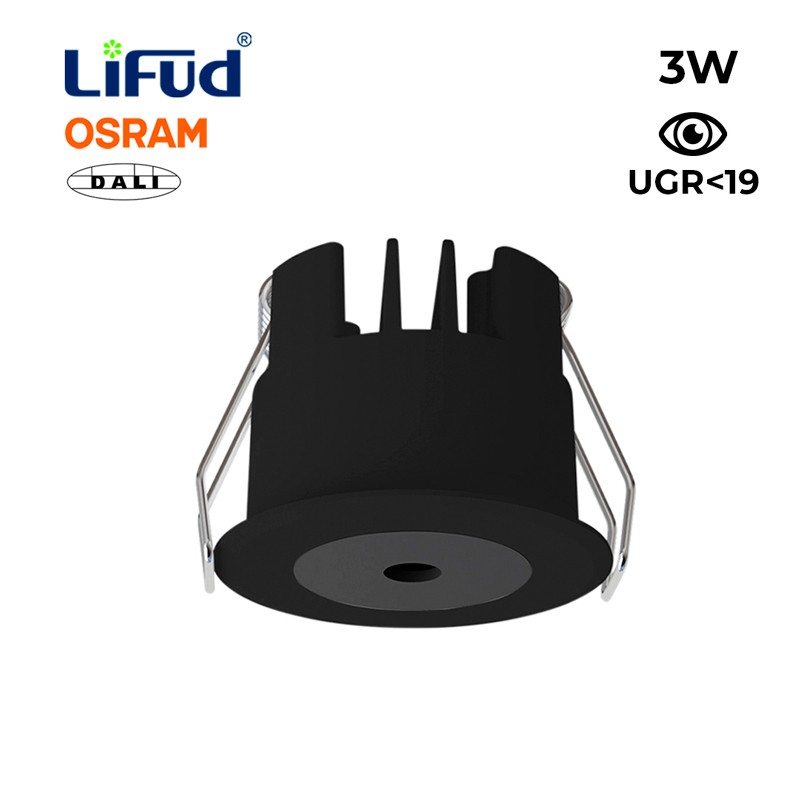 Downlight LED MINI da incasso 3W Low UGR con driver Lifud Dali