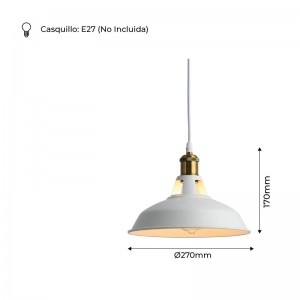 Lampada a sospensione industriale retrò "MANACOR" con cupola in metallo