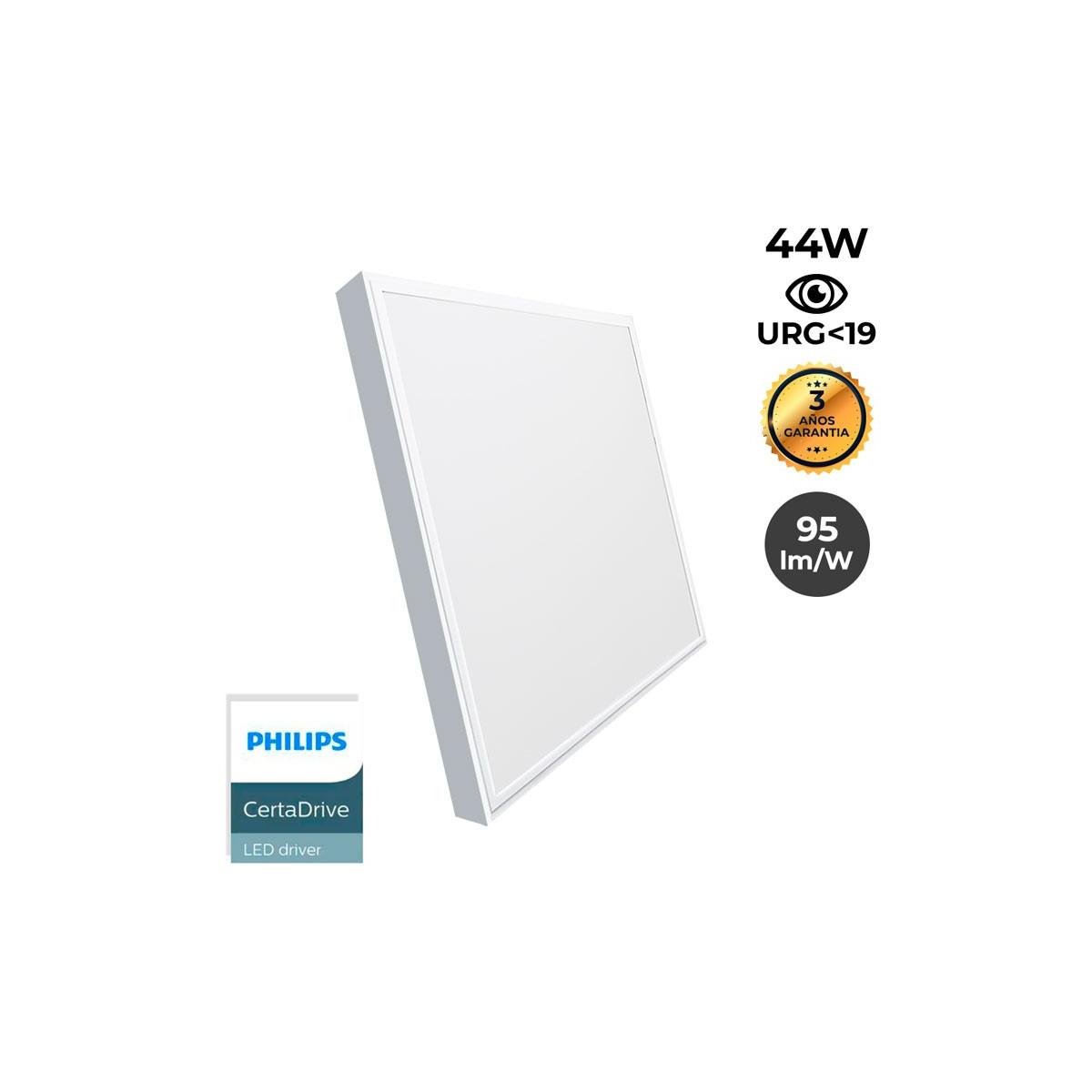 Pannello LED da superficie 60X60cm Slim 44W PHILIPS DRIVER UGR19 con KIT di montaggio