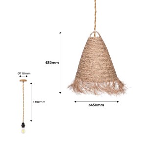 Lampada a sospensione in fibre naturali "NAM"