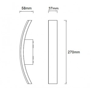 Lampada da parete esterna a LED "ARLET" in alluminio - IP54 - 7,5W - 110º.