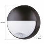 Applique da parete circolare per esterni con sensore PIR - IP54 - 110º - 10W