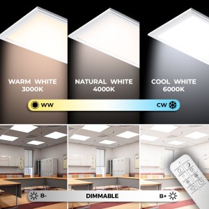 Pack 4 pannelli LED slim CCT dimmerabili con telecomando - 60x60cm - 40W