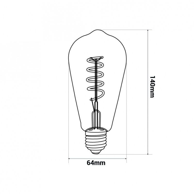 Lampadina a filamento LED ST64 Dimmerabile 4W Vintage Edison E27
