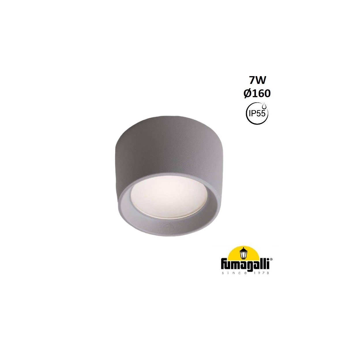 Downlight a soffitto CCT "Livia 160" FUMAGALLI - 7W - GX53 - IP55