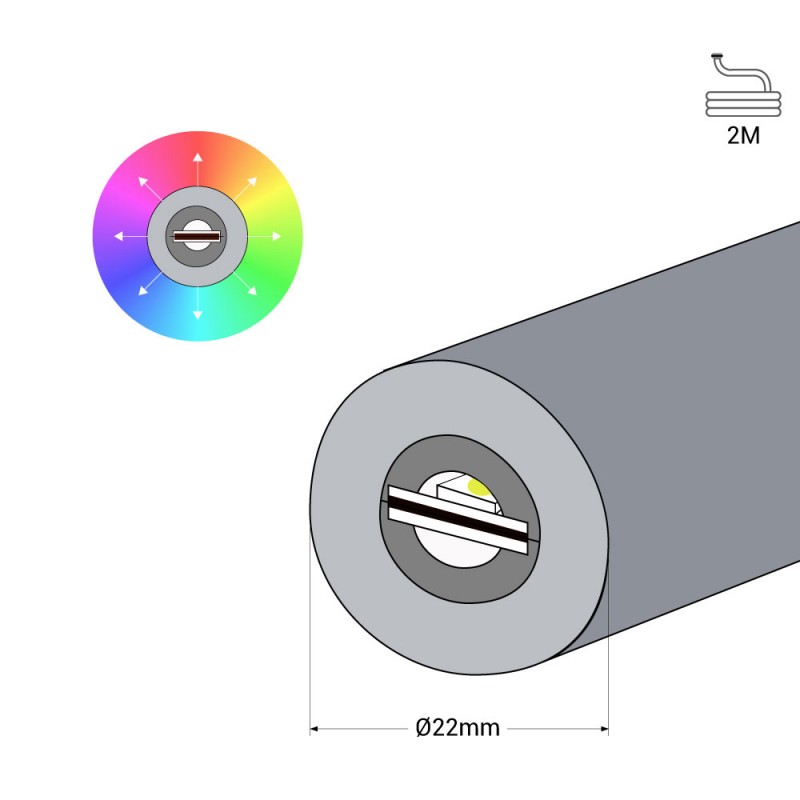 Cavo Raddrizzatore Corrente per Striscia LED Neon Circolare 360 Fle