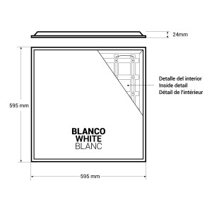 Pack x 2 - Pannello LED da incasso Backlight 60x60cm - 4900lm - Driver Philips - 40W