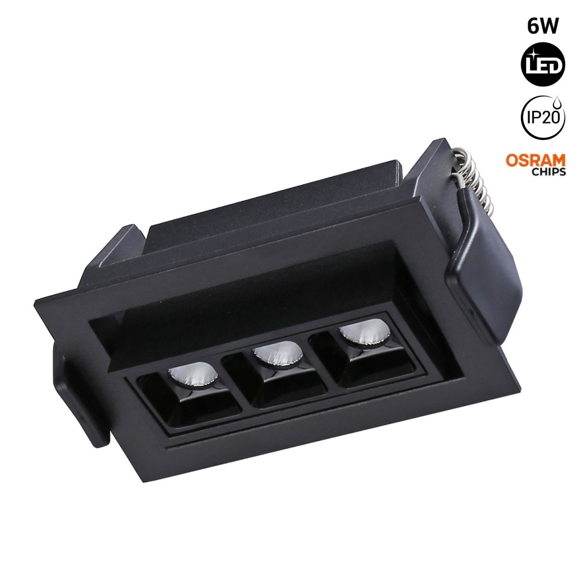 Faretto lineare LED da incasso 6W - Orientabile - UGR18 - CRI90