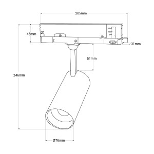 Faretto LED a binario trifase RGB + CCT - 30W - Mi Light