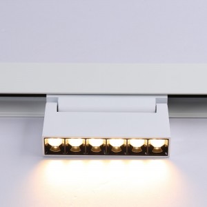 Faretto lineare LED orientabile a binario magnetico 48V - 6W - UGR16 - Bianco