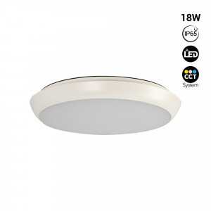 Plafoniera LED CCT da soffitto a tenuta stagna - 18W - Ø25cm - 1920lm - IP65