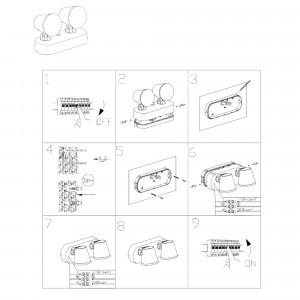 Doppia applique da parete "Tura" con sensore PIR - 20,5W - Orientabile - 3000K - IP54