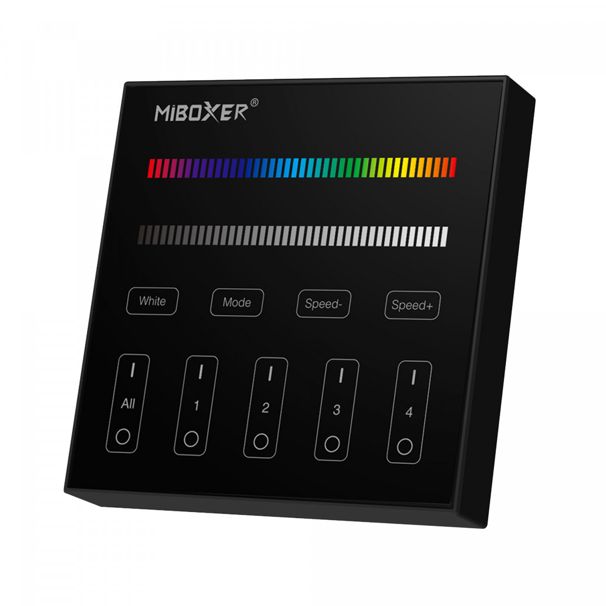 Pannello di controllo touch RGB e RGBW - 4 zone - Nero - MiLight