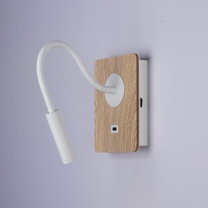 Pack x 2 - Applique da parete flessibile con porta USB "LONDON USB" - Chip CREE - 3W - Bianco