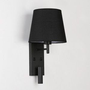 Pack x 2 - Applique da parete "NOAH" con luce di lettura a LED 3,4W - Nero