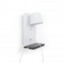 Pack x 2 - Lampada da lettura a parete con porta USB "BASKOP" - 6W - design verticale - Bianco