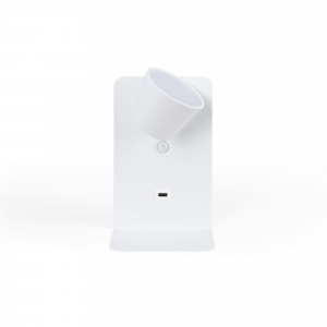 Pack x 2 - Lampada da lettura a parete con porta USB "BASKOP" - 6W - design verticale - Bianco