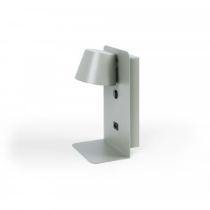 Pack x 2 - Lampada da lettura a parete con porta USB "BASKOP" - 6W - design verticale - Grigio