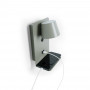 Pack x 2 - Lampada da lettura a parete con porta USB "BASKOP" - 6W - design verticale - Grigio