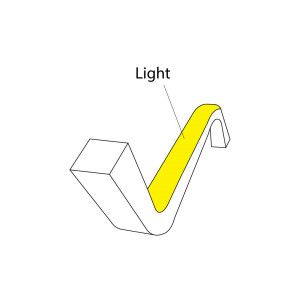 Guaina flessibile in silicone nero per convertire la striscia LED in neon - 16x16mm - 5m - Flessione verticale