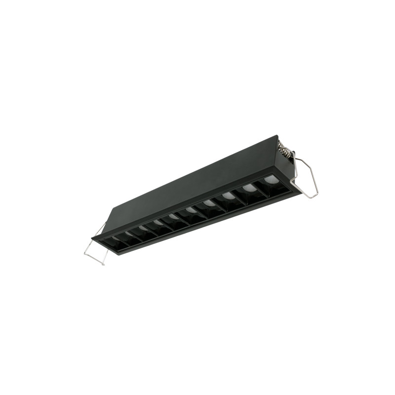 Downlight lineare LED da incasso 20W - UGR18 - CRI90 - Chip OSRAM - Nero