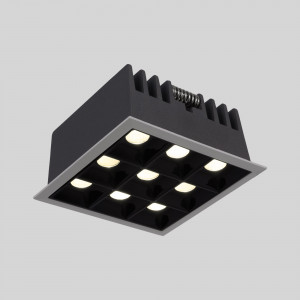 Downlight LED quadrato da incasso 18W - 9 faretti - UGR18 - CRI90 - Chip OSRAM - Bianco