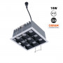 Downlight LED quadrato da incasso 18W - 9 faretti - UGR18 - CRI90 - Chip OSRAM - Bianco