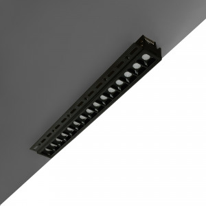 Faretto lineare LED incasso a scomparsa - 30W - UGR18 - CRI90 - Nero