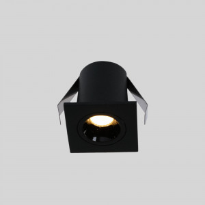 Downlight LED quadrato da incasso 2W - Chip Osram - UGR18 - Taglio Ø 25mm - Nero