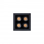 Downlight LED quadrato da incasso 8W - Chip Osram - UGR18 - Taglio 48 x 48 mm - Nero