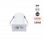 Downlight LED quadrato da incasso 2W - Chip Osram - UGR18 - Taglio Ø 25mm - Bianco