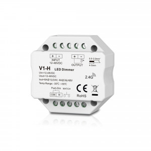 Controller monocolore 12-48V DC - 8A - RF 2.4G - dimmer PUSH - MINI - Skydance