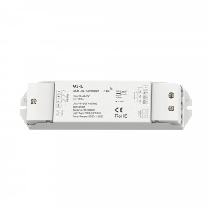 Controller RGB/CCT/Monocolore 12-48V DC - 18A (6A/canale) - RF 2.4G - Dimmer PUSH - Skydance