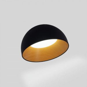 Lampada da soffitto LED obliqua CCT 12W - Effetto legno - ø35cm