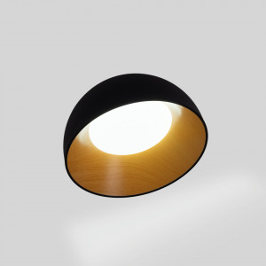 Lampada da soffitto LED obliqua CCT 12W - Effetto legno - ø35cm