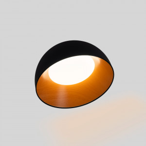 Lampada da soffitto LED obliqua CCT 12W - Effetto legno - ø35cm