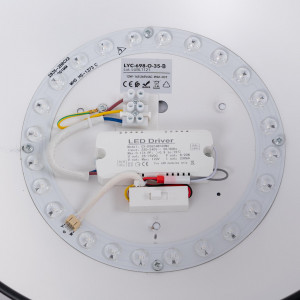 Lampada da soffitto LED obliqua CCT 12W - Effetto legno - ø35cm