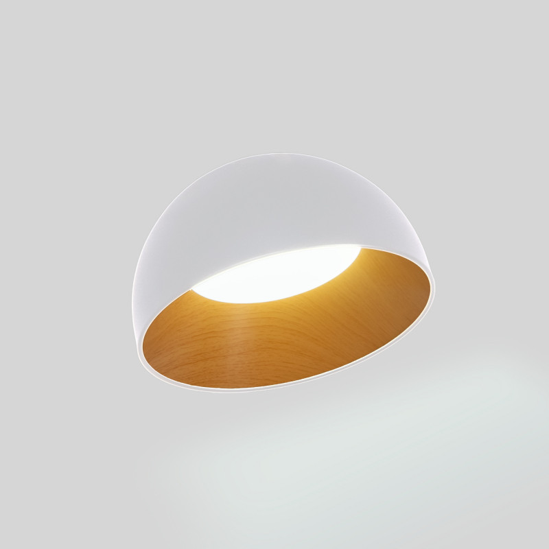 Lampada da soffitto LED obliqua CCT 12W - Effetto legno - ø35cm