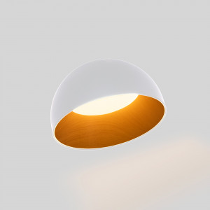 Lampada da soffitto LED obliqua CCT 12W - Effetto legno - ø35cm